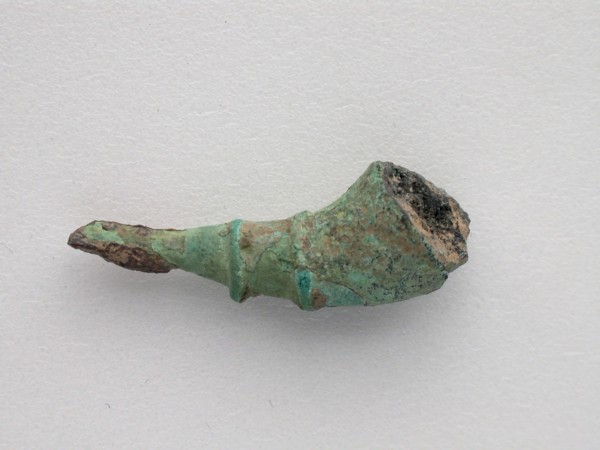 Fibula Fragment, Geometric Period (800–600 BC), Greek, Thessaly, Thessaly, Bronze, 3.4 × 1.4 × 1.3