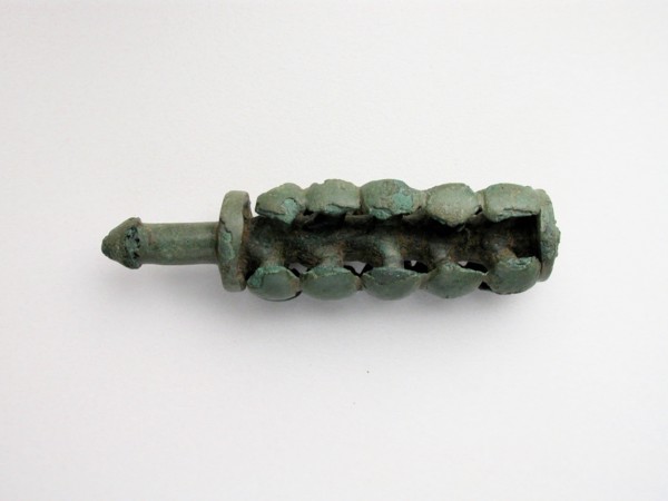 Finial, Geometric Period (800–600 BC), Greek, Thessaly, Thessaly, Bronze, 6.4 × 1.8 × 1.9 cm (2 1/2