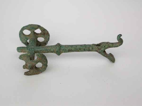 Bird on Wheeled Stand, Geometric Period (750–700 BC), Greek, Thessaly, Greece, Bronze, 6.8 × 2.4 ×