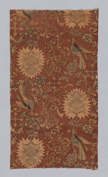 Sarasa, Edo period (1615–1868), probably 18th century, Japan, Cotton, plain weave, stenciled,