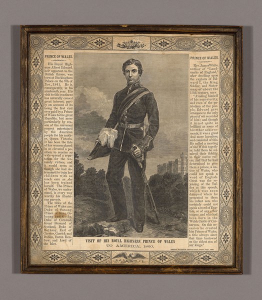Souvenir Handkerchief Commemorating Visit of His Royal Highness Prince of Wales to America, 1860,