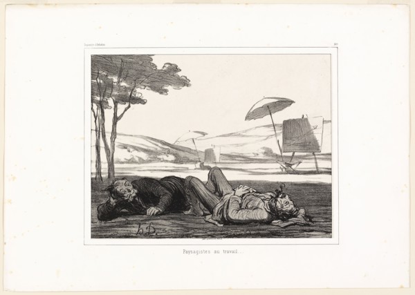 Landscape Painters at Work, plate 309 from Souvenirs d’artistes, 1862, Honoré Victorin Daumier,