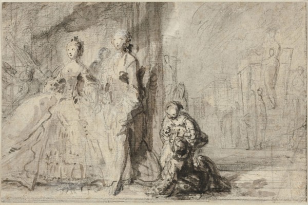 The Promenade on the Boulevard, c. 1760, Gabriel Jacques de Saint-Aubin, French, 1724-1780, France,