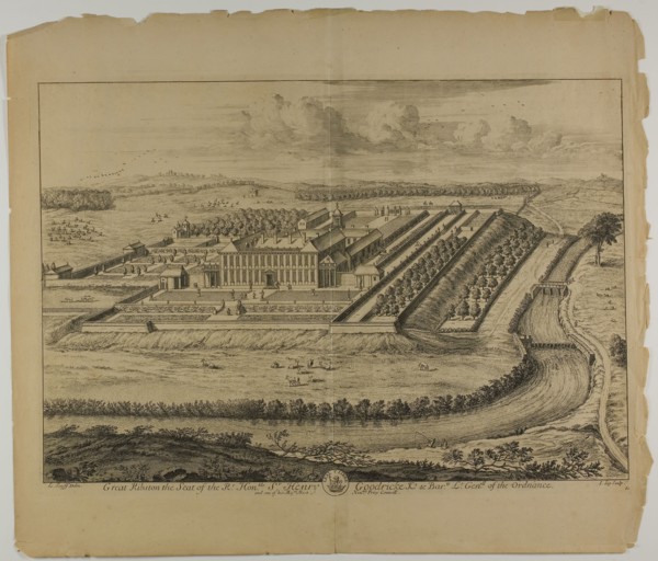 Great Ribston, plate 61 from Britannia Illustrata, published 1707, Jan Kip (Dutch, c. 1653-1722),