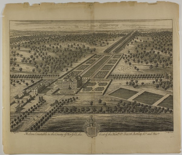 Melton Constable in the County of Norfolk, plate 51 from Britannia Illustrata, published 1707, Jan