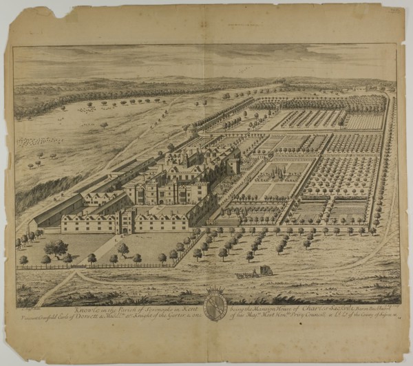 Knowle in the Parish of Sevenoaks in Kent, plate 24 from Britannia Illustrata, published 1707, Jan