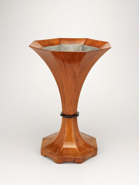 Spittoon, c. 1820, Austria, Vienna, Cherry veneer with zinc insert, 39.4 cm (15 1/2 × 11 in.)