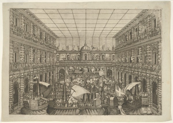 Naumachia in the Courtyard of Palazzo Pitti, 1592, Orazio Scarabelli, Italian, active c. 1580-1600,