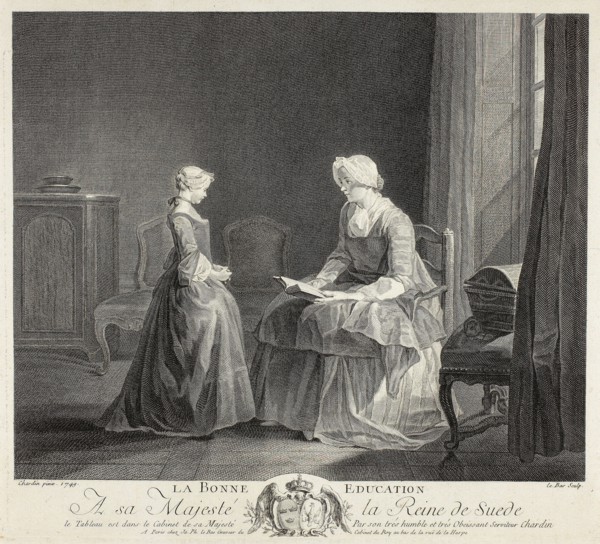 The Good Education, 1749, Jacques Philippe Le Bas (French, 1707-1783), after Jean Baptiste Siméon