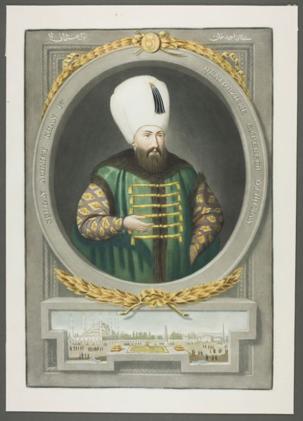 Achmet Kahn I, from Portraits of the Emperors of Turkey, 1815, John Young, English, 1755-1825,