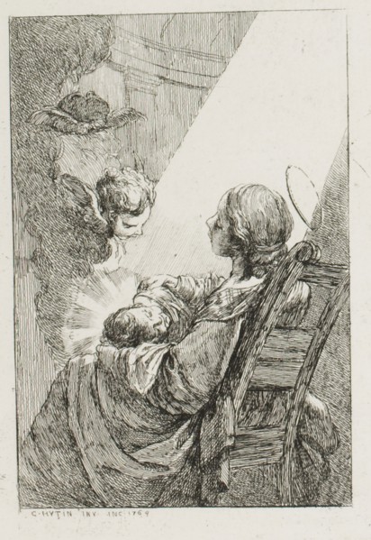 The Virgin Mary Cradling the Baby Jesus, 1764, Charles-François Hutin, French, 1715-1776, France,