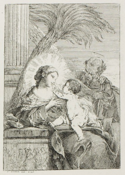 Rest of the Holy Family in Egypt, 1764, Charles-François Hutin, French, 1715-1776, France, Etching