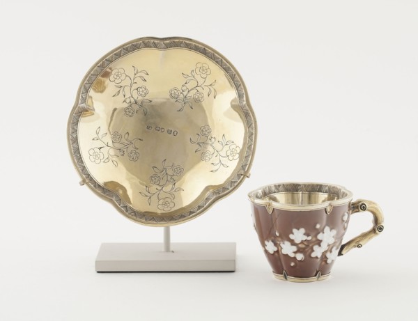 Cup and Saucer, Porcelain: c. 1780, Silver-gilt mounts:, Porcelain: Sèvres Porcelain Manufactory