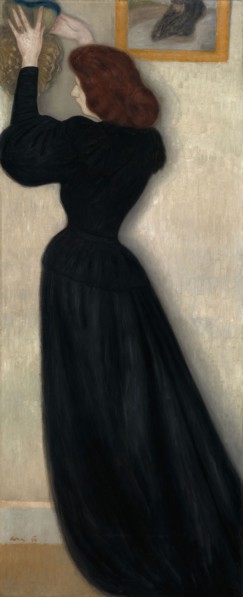 Slender Woman with Vase, 1894, József Rippl-Rónai, Hungarian, 1861–1927, Oil on canvas, 186 × 73 cm