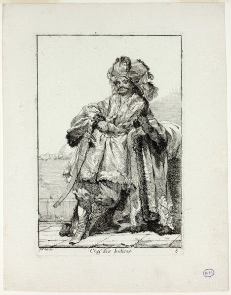 Chef des Indiens, plate eight from Caravanne du Sultan à la Mecque, 1748, Joseph Marie Vien,
