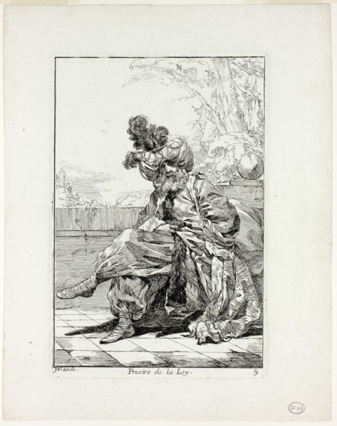 Prestre de la Loy, plate nine from Caravanne du Sultan à la Mecque, 1748, Joseph Marie Vien,