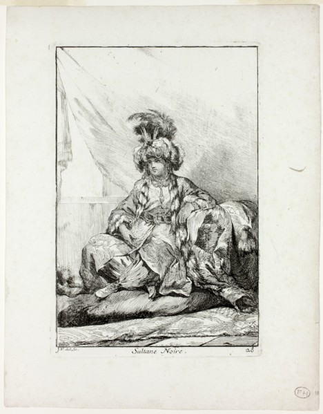 Sultane Noire, plate 28 from Caravanne du Sultan à la Mecque, 1748, Joseph Marie Vien, French,