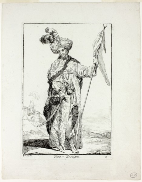 Porte-Enseigne, plate three from Caravanne du Sultan à la Mecque, 1748, Joseph Marie Vien, French,