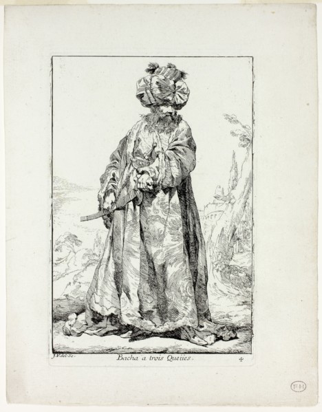 Bacha à trois Queues, plate four from Caravanne du Sultan à la Mecque, 1748, Joseph Marie Vien,