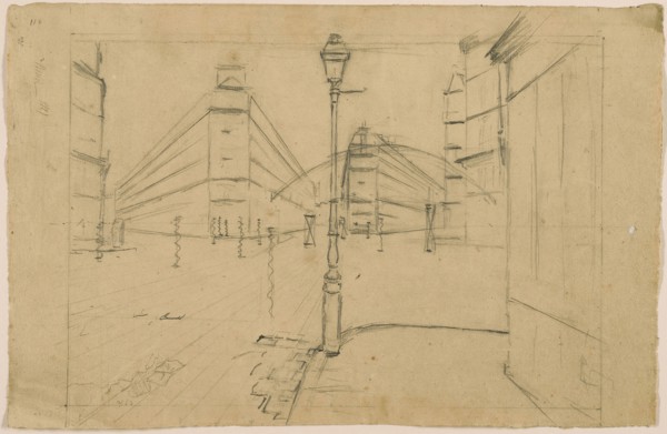 Study for Paris Street, Rainy Day, 1877, Gustave Caillebotte, French, 1848-1894, France, Graphite,