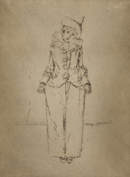 Pierrot en Pied, Portrait of the Lady A. C., 1888, Theodore Roussel, French, worked in England,