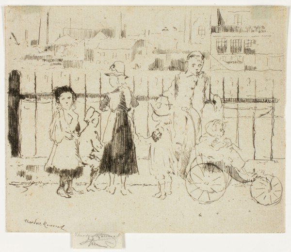 Events Over the Railings, Chelsea Embankment, 1888–89, Theodore Roussel, French, worked in England,