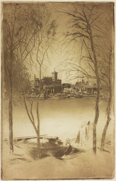 Laburnums and Battersea, 1889/90 and 1898, Theodore Roussel, French, worked in England, 1847-1926,