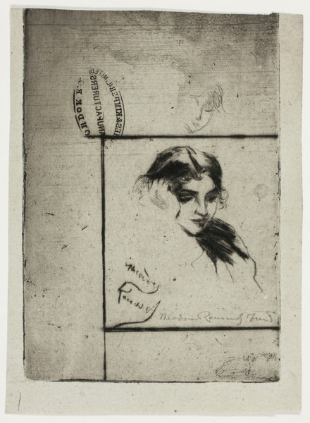 Head of a Girl Leaning on Her Hand, 1895/1900, Theodore Roussel, French, worked in England,
