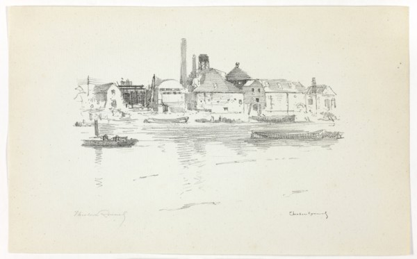 Battersea from the River, Low Tide, 1890–94, Theodore Roussel, French, worked in England,