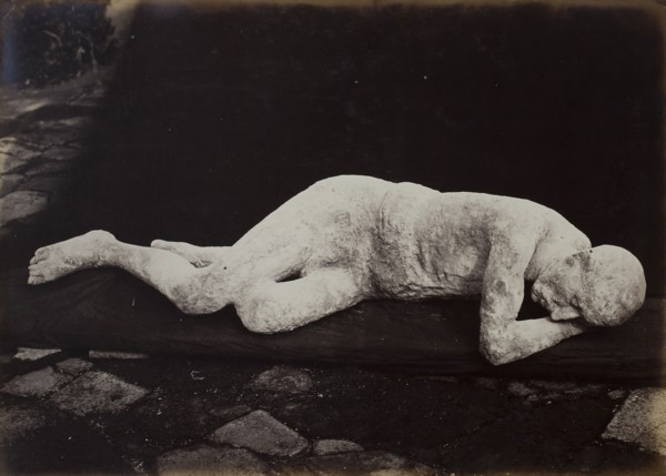 Body Cast from Pompeii, 1880, Giorgio Sommer, Italian, 1834–1914, Italy, Albumen print, 27 x 37.5
