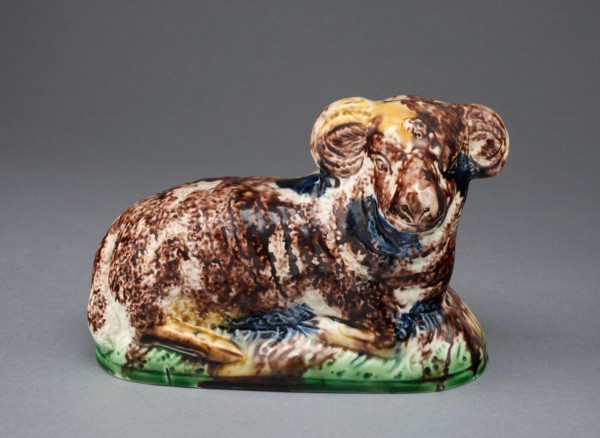 Ram, c. 1780, Staffordshire, England, Staffordshire, Lead-glazed earthenware (creamware), 9.5 x 14