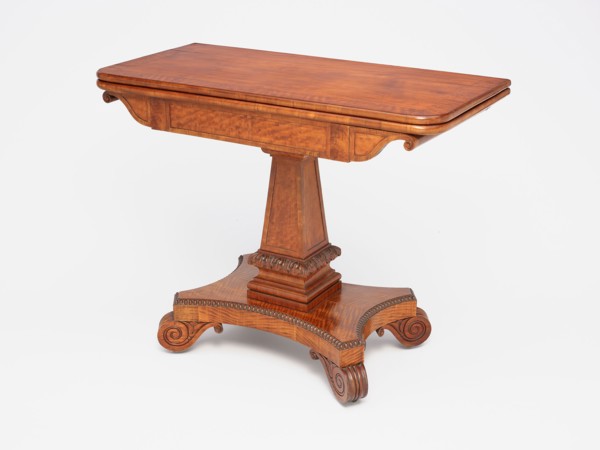 Card Table, 1819/25, Isaac Vose & Son, American, 1819–25, Boston, Carving attributed to Thomas