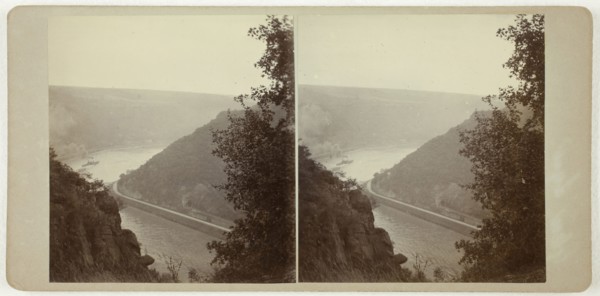 Untitled (From the Lorelei), 1860s, Rhine, Albumen print, stereo, 8.1 x 7.5 cm (each image), 8.7 x