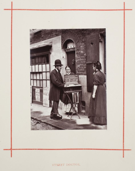 Street Doctors, 1877, John Thomson, Scottish, 1837–1921, Scotland, Woodburytype, from the album