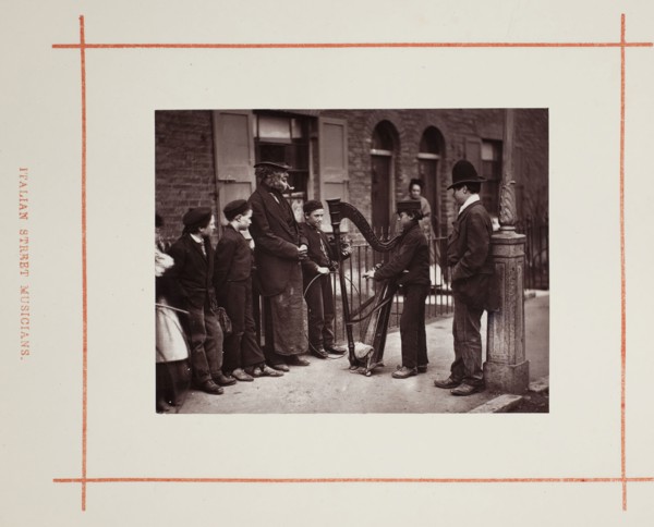 Italian Street Musicians, 1877, John Thomson, Scottish, 1837–1921, Scotland, Woodburytype, from the