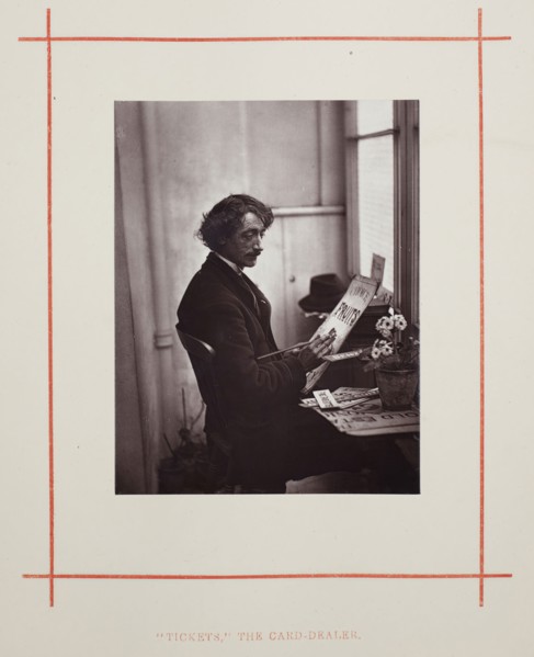 Tickets the Card-Dealer, 1877, John Thomson, Scottish, 1837–1921, Scotland, Woodburytype, from the