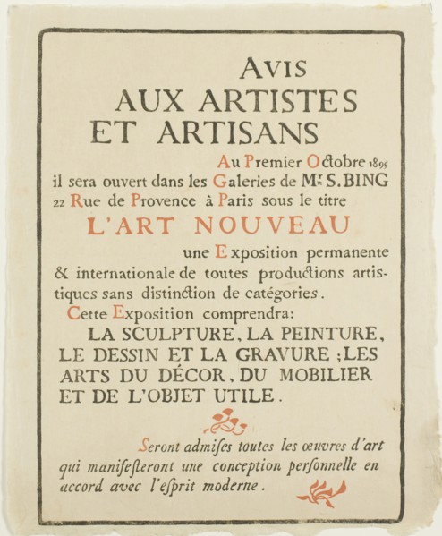 Avis aux Artistes et Artisans, October 1895, Georges Lemmen, Belgian, 1865-1916, Belgium,