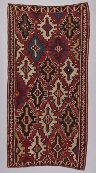 Shirvan Kilim, Last quarter 19th century, Azerbaijan, Shirvan area, Caucasus, wool, plain and slit