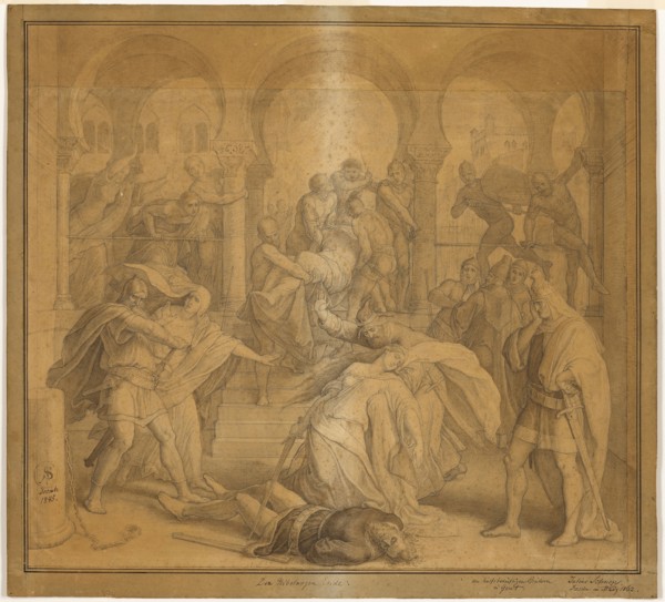 The Nibelungen’s End, The Death of Kriemhild, 1845, Julius Schnorr von Carolsfeld, German,