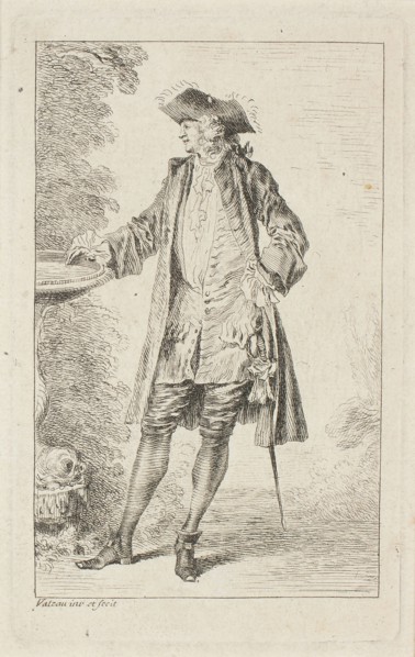 Figures du mode, c. 1710, Jean Antoine Watteau, French, 1684-1721, France, Etching in black on
