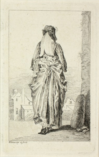 Figures du mode, c. 1710, Jean Antoine Watteau, French, 1684-1721, France, Etching in black on