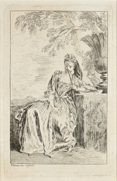 Figures du mode, c. 1710, Jean Antoine Watteau, French, 1684-1721, France, Etching in black on