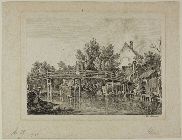 The Little Bridge Across the Isar, Paris, 1806, Johann Georg von Dillis, German, 1759-1841,