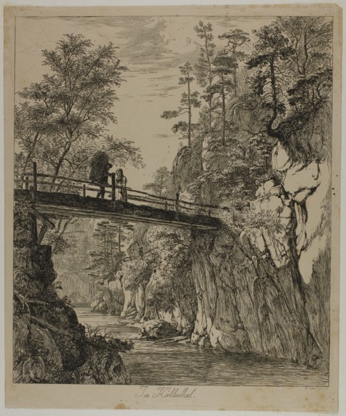 In Höllenthal, c. 1818, Johann Christoph Erhard, German, 1795-1822, Germany, Etching on tan wove