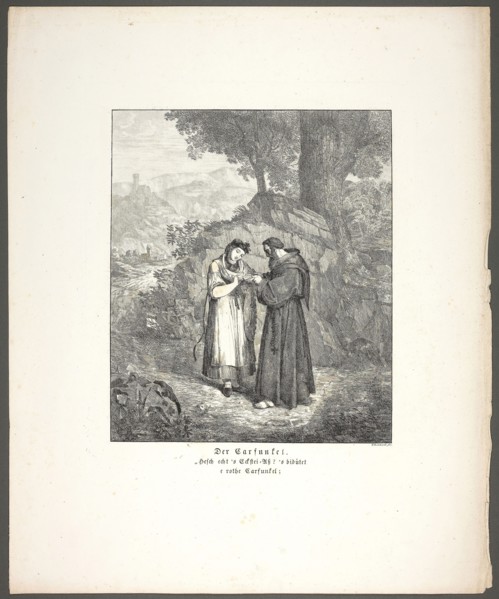 The Carbuncle, plate one from Zehn Blätter zu Hebels Alemannischen Gedichten, 1820, Sophie Reinhard