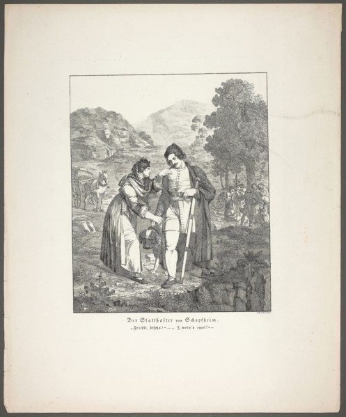 The Governor of Schopfheim, plate seven from Zehn Blätter zu Hebels Alemannischen Gedichten, 1820,