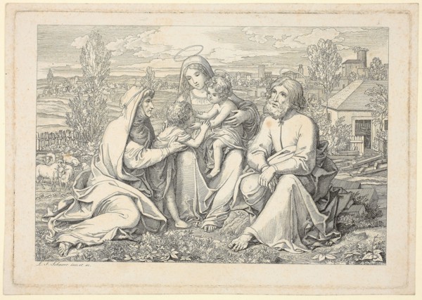 The Holy Family, n.d., Ludwig Ferdinand Schnorr von Carolsfeld, German, 1788-1853, Germany, Etching