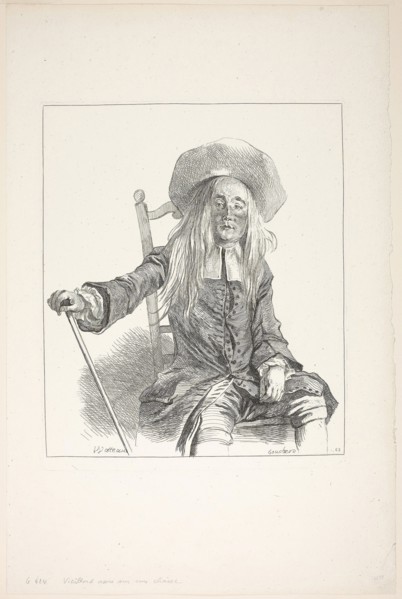 Man Seated on a Chair, 1721/26, François Boucher (French, 1703-1770), after Jean Antoine Watteau