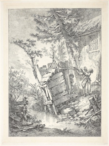 The Laundress, 1756, François Boucher, French, 1703-1770, France, Etching, with traces of