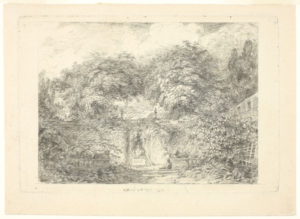The Little Park, c. 1763, Jean-Honoré Fragonard, French, 1732-1806, France, Etching in black on